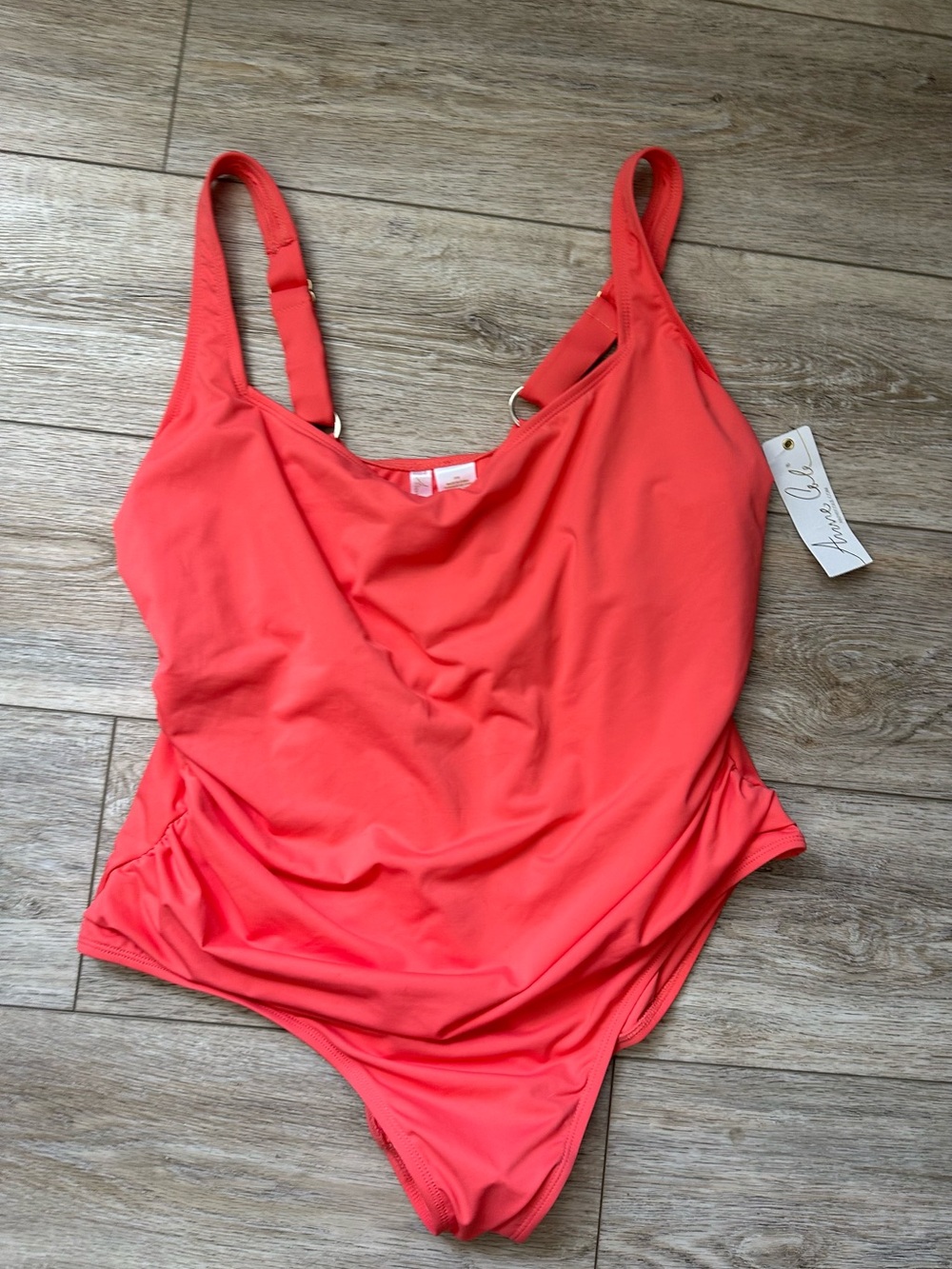Anne Cole Classic Square Neck One-Piece Swimsuit Juicy 20W NWT